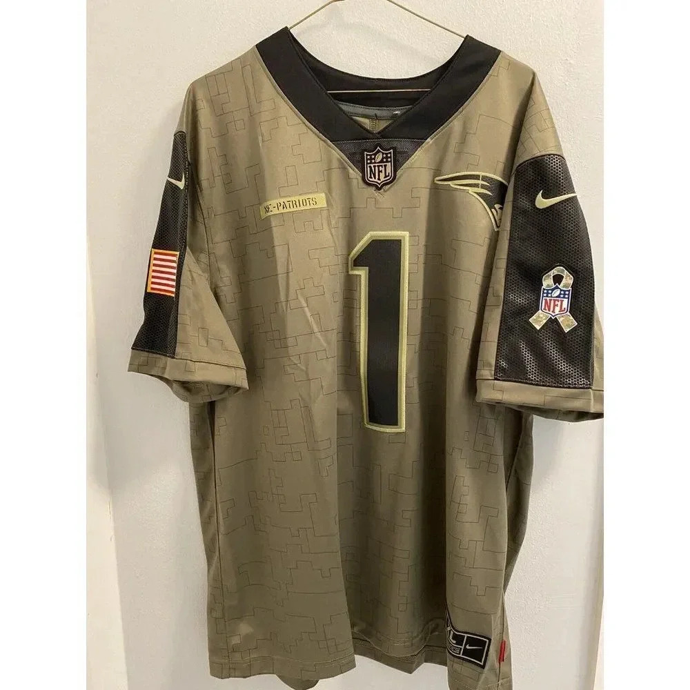 Nike NFL Cam Newton NE Patriots Salute to Service Jersey Men's X Large - Sewn - Picture 8 of 12